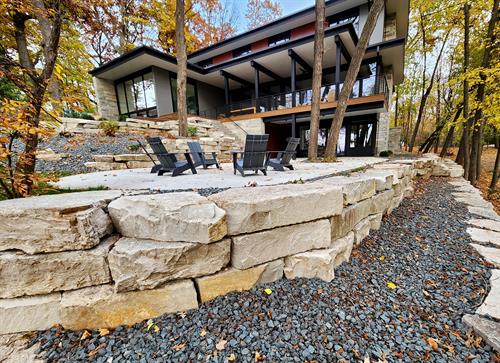 Natural Stone Retaining Wall