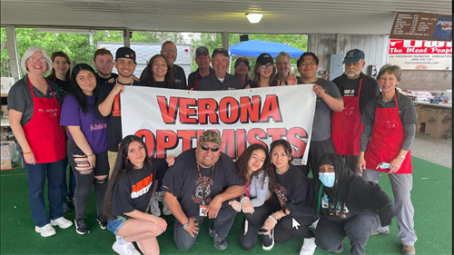 Optimists run the hamburger stand at Hometown Days and all proceeds benefit youth programs. Volunteers from Latino Nation helped at stand in 2022 as recipients of an Optimist grant in the spring.