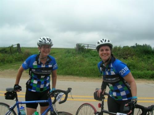Members of the Lions raise funds for diabetes by riding in a 100-mile bicycle ride.