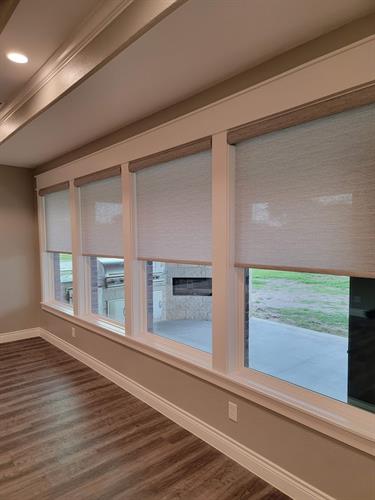 Roller Shades In a living room