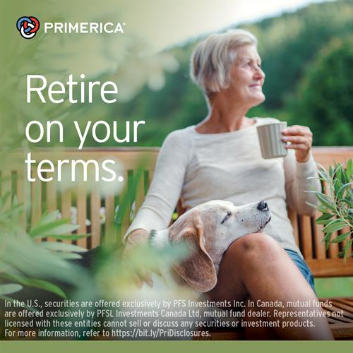 Primerica gives you the flexibility to focus on your retirement on your own terms. bit.ly/PriDisclosures