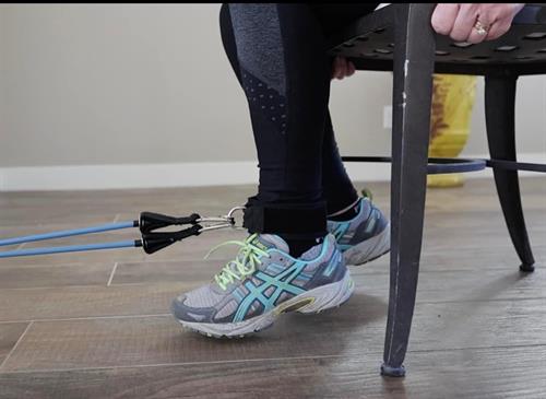 Sit Down and Relax! Just another of the many creative ways MPR safely utilizes the accessories in your resistance bands package.