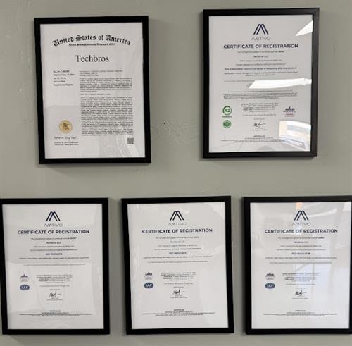 Techbros Electronic Recycle - Certifications Techbros Electronic Recycle - Certifications