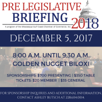 Mississippi Gulf Coast Chamber of Commerce's 2018 Pre Legislative Briefing