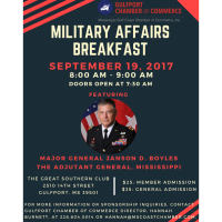 Gulfport Chamber of Commerce's Military Affairs Breakfast 2017 featuring Major General Boyles