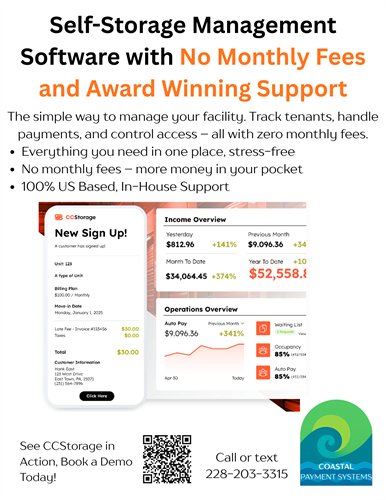 Self-Storage Management Software with No Monthly Fees and Award Winning Support