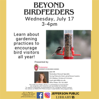 Beyond Birdfeeders Talk at Jefferson Public Library