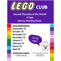 LEGO Club @ the Jefferson Public Library