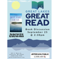 Great Lakes, Great Read Book Discussion at the Jefferson Public Library