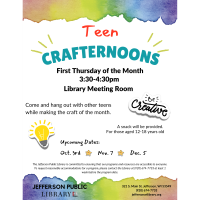 Teen Crafternoons at Jefferson Public Library