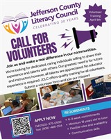Jefferson County Literacy Council Call for Volunteers