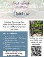 News Release: Rainbow Community Care invites you to participate in our third annual Memorial Garden celebration.