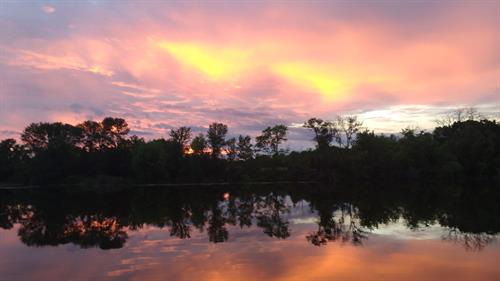 Watch beautiful sunsets over the Rock River