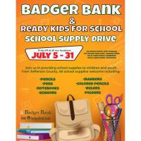 Badger Bank and Ready Kids for School School Supply Drive