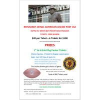 RAFFLE for GREEN BAY PACKER GOLD PACKAGE