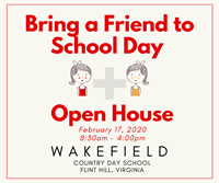Bring a Friend to School Day & Open House!