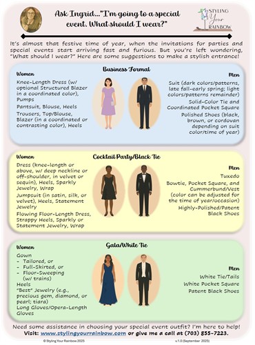 Tips and suggestions for "special event" dressing