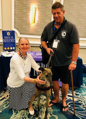 Colonel Bass at her presention on grant writing given to convention, National Service Dogs for Vets
