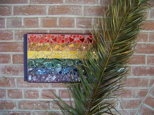 Tile work proudly displayed in the cloister, welcoming GLBTQ folk and our allies