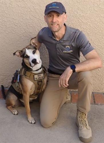 Alex the friendly home inspector and his mascot, Mojo The Home Pro