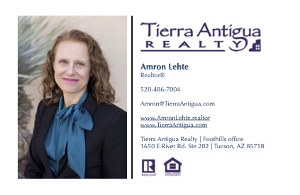 Amron Lehte Realtor Pro Designation Seniors Real Estate Professional Designation  Cell (520) 486-7004 Web www.AmronLehte.Realtor Email Amron@TierraAntigua.com  Brokerage Office: Tierra Antigua Realty 1650 East River Road, Suite 202 Tucson, AZ 85718  Connect with me: on Instagram @realestateamron AND on LinkedIn: https://www.linkedin.com/in/amron-lehte/ 