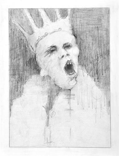 Royal Anguish, Pencil Drawing by Juan Rodriguez