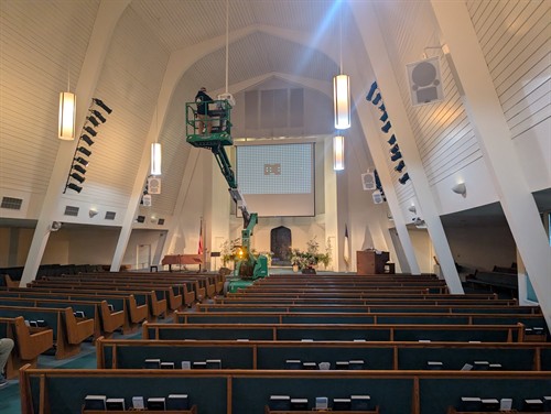 Church projection system installation