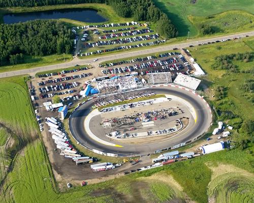 Overhead view of EIR's Paved Oval Raceway