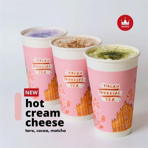 Creamy Hot Taro, Creamy Hot Matcha, Creamy Hot CoCoa