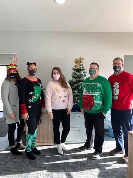 Christmas Sweater Day at the office! Happy Holidays