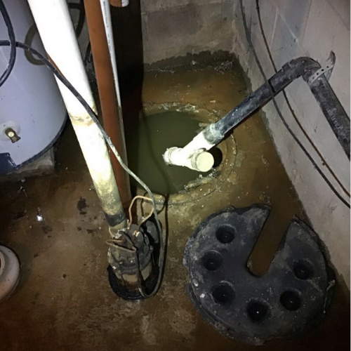 Water overflows from floor drain.