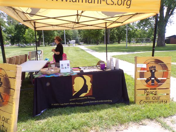 Community awareness booth at Juneteenth Celebration
