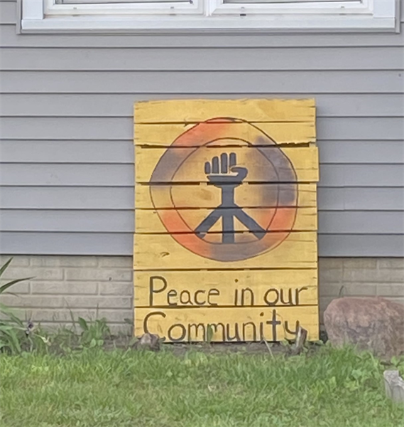 Peace in our Community- Hand painted by staff