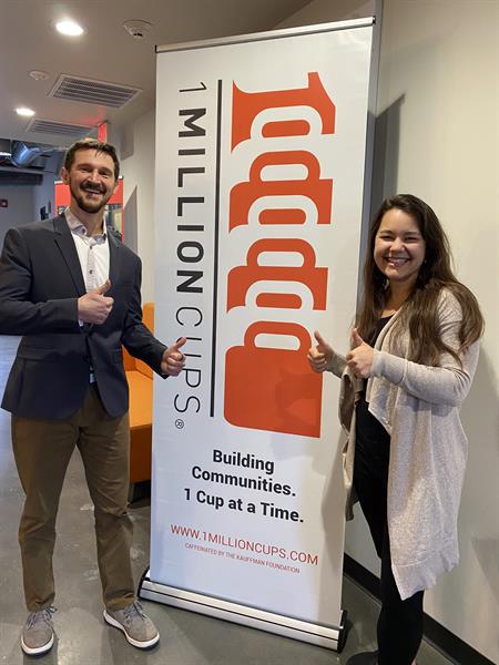 Presenting at One Million Cups at Gravitate Coworking in Cedar Falls