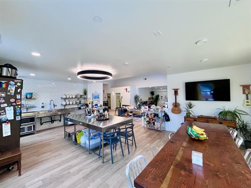 Our community kitchen is well stocked so you can prepare meals in-house Our community kitchen is well stocked so you can prepare meals in-house