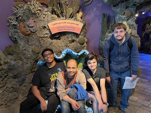 CLE students exploring the Monterey Bay Aquarium during a Community Integration session. 