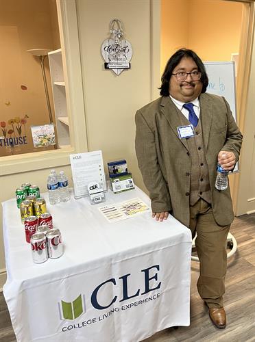 Anthony Cepe hosting the beverage station during Congressman Panettas’s visit to CLE!