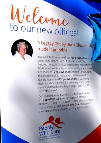 The legacy estate gift of Doris Glushenko provided People Who Care with a new home office