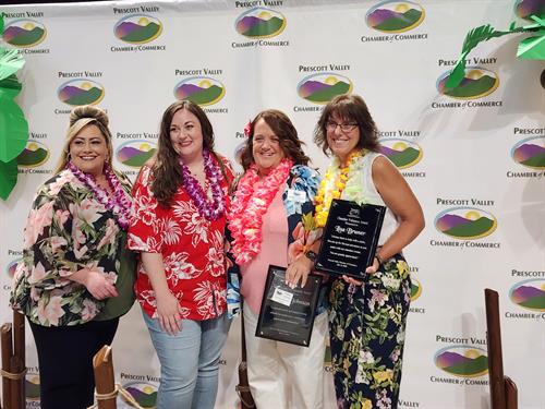 Chamber gals - Kim and Kaite, Angela - Ambassador of the Year, Me - Volunteer of the Year