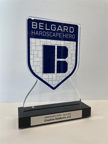 Creative Outdoors won the Belgard Hardscape Hero award in April 2024!