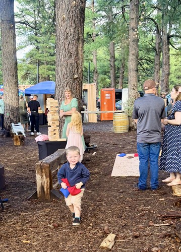 A Wedding Guest Enjoying Our Copper Sky Outdoor Games Bundle