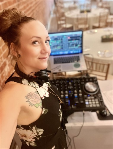 DJ Patti Cake Getting Ready To Set The Mood For Dinner At A Wedding Reception At The Grand Highland Venue
