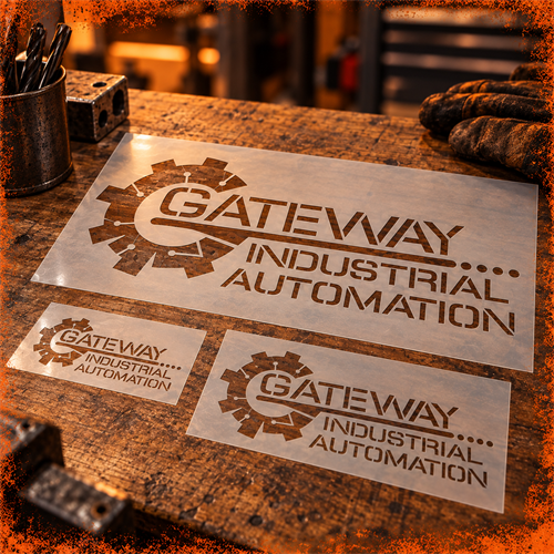 Custom logo stencils created for Gateway Industrial Automation! These reusable laser-cut stencils make it easy to apply consistent, professional company logo labeling to equipment, machinery, containers, and other industrial surfaces. Made by Copper Mine Laser Design LLC in Merrill, Wisconsin, serving businesses and manufacturers throughout Merrill, Wausau, Tomahawk, Antigo, Rhinelander, and Central Wisconsin with custom laser cutting and engraving.
