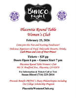 BUNCO NIGHT FUNDRAISER ~ Placentia Round Table Women's Club