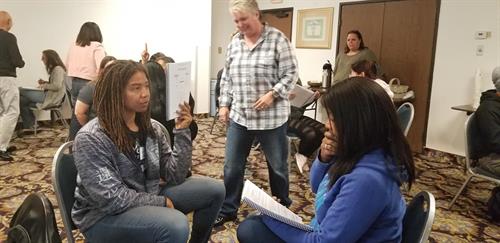 Students engaged in practicing NLP Students engaged in practicing NLP