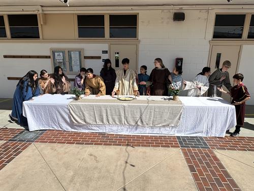 Last Supper reenactment on Holy Thursday Washington of the Feet Prayer Service.