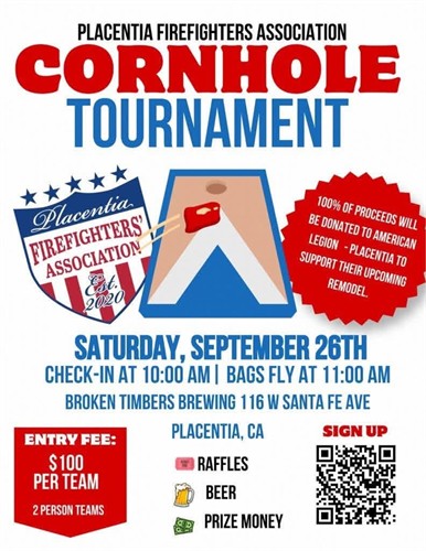 PLACENTIA FIREFIGHTERS ASSOCIATION CORNHOLE TOURNAMENT