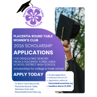 2026 Placentia Round Table Women's Club Scholarship Application 