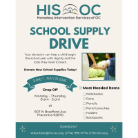 HIS-OC School Supply Drive