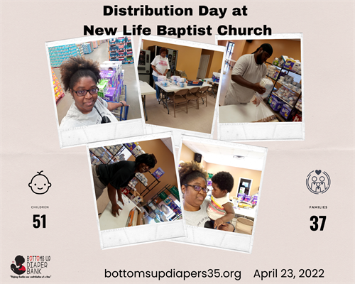 Distribution day at New Life Baptist Church in April 